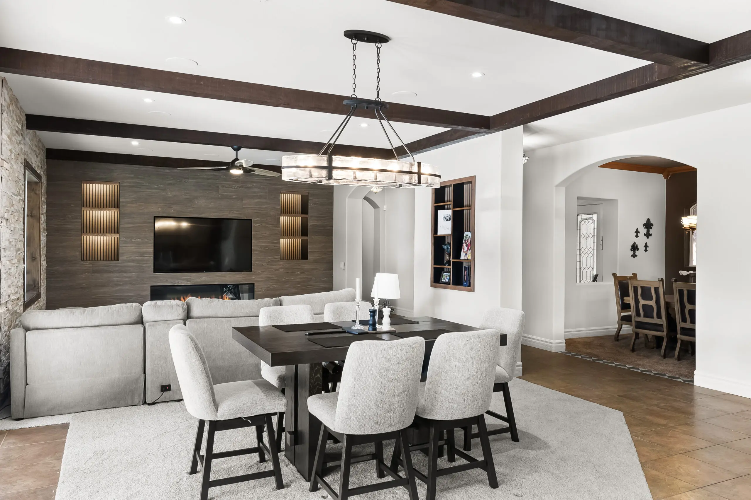 Modern living and dining area